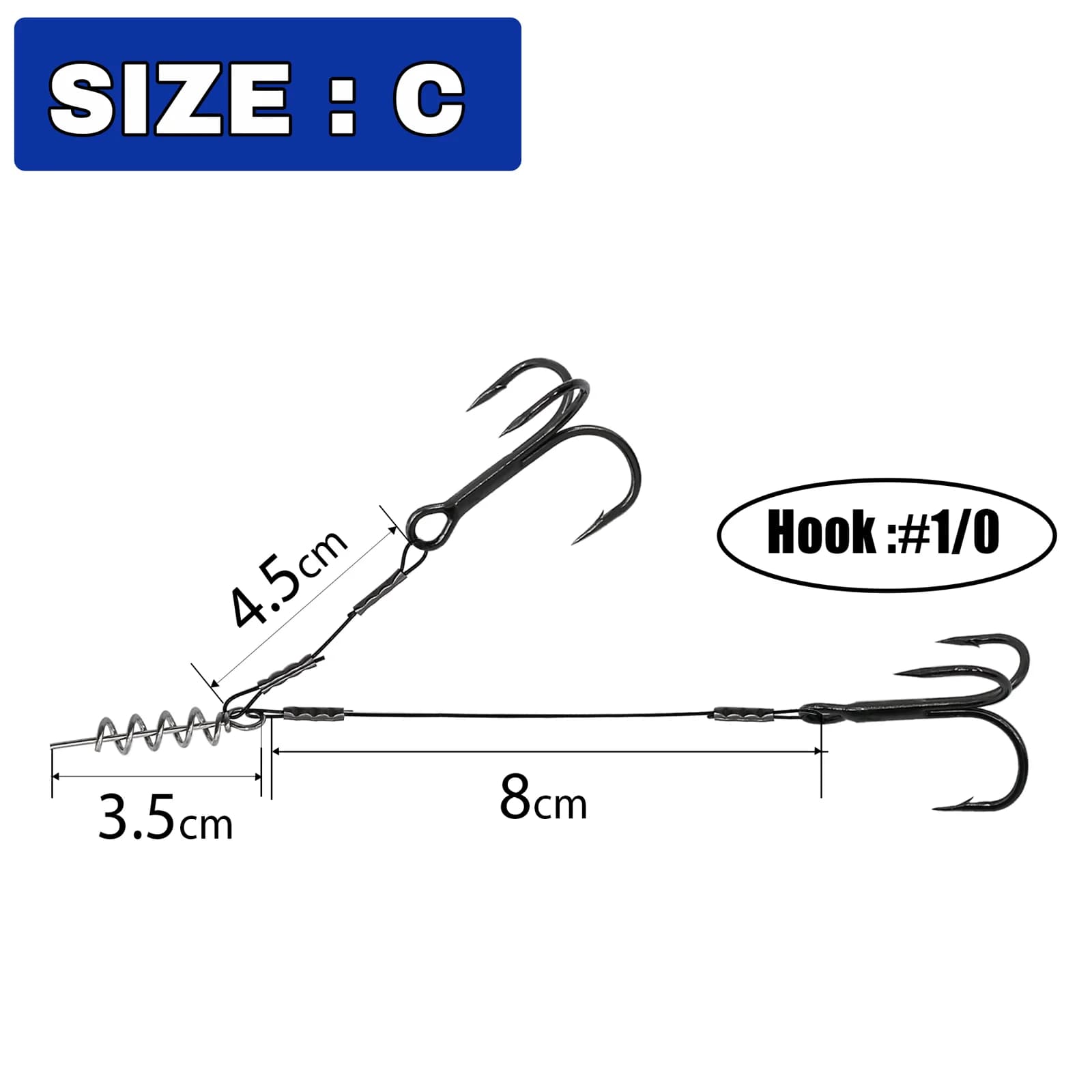 Lưỡi câu ba chấu Pike Stinger Rig cho mồi mềm