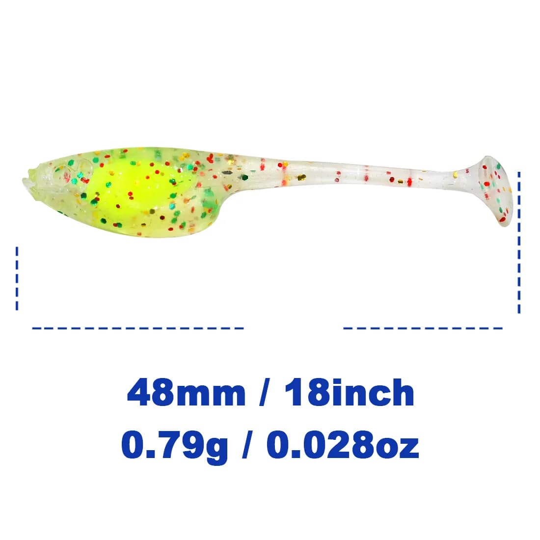 20 Con Mồi Cá Nhựa Mềm Đuôi Xoắn 4.8cm
