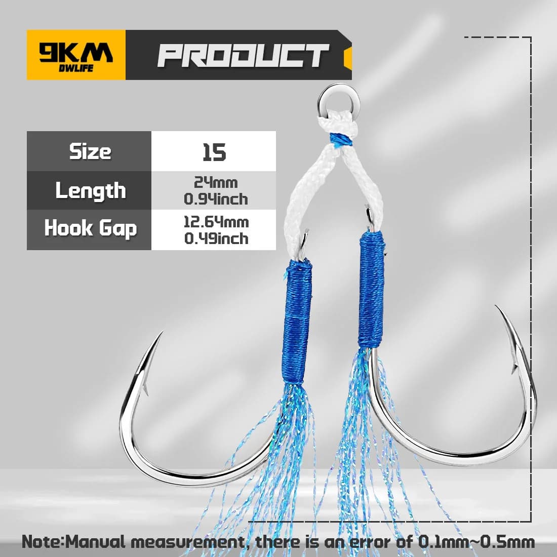 Móc Hỗ Trợ Jig Lông Xanh, 10-20 Cái
