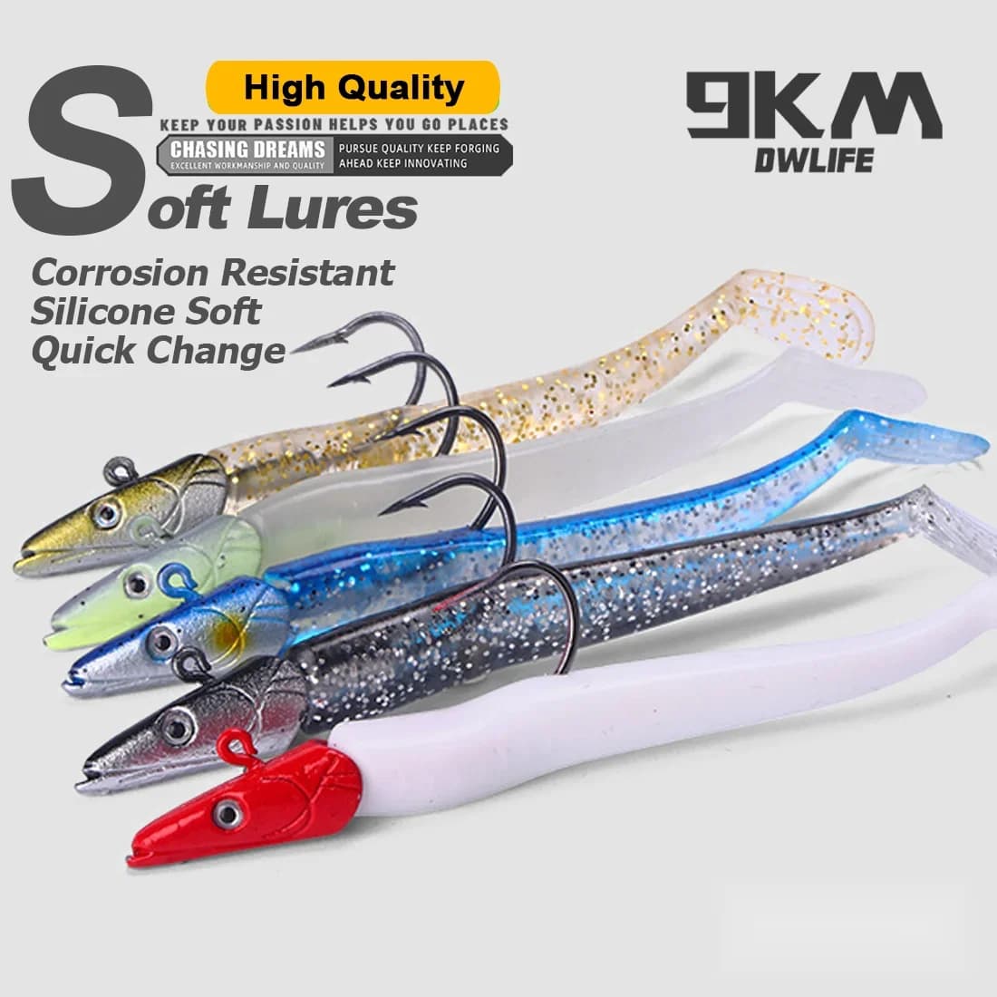 Lure Mềm Swimbait Kèm Đầu Jig Và Lưỡi Câu, 1-5 Cái, 12.5cm